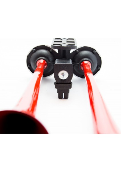 Havalı Korna 2 Borulu Düz Sesli 12VOLT Kırmızı Renk fiyatları