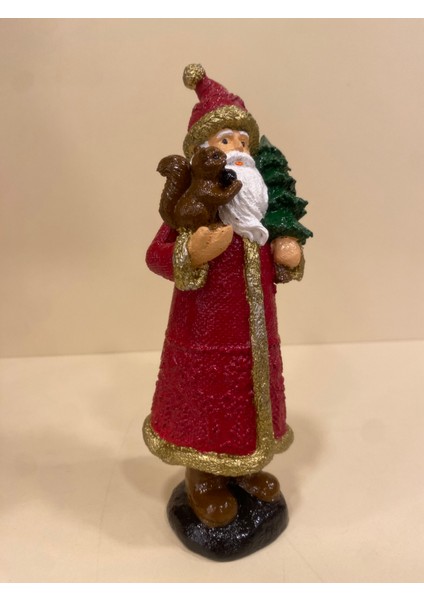 Yılbaşı Noel Baba Sincaplı Çam Ağaçlı 25 cm