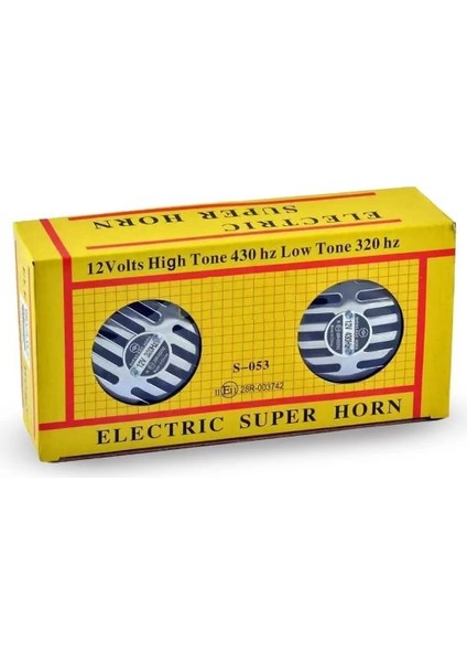 Tip Korna Süper Ton 12 V,nikelajlı Korna 2 Adet Yüksek Ses Nikel HORN001