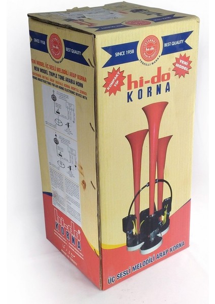 3 Borulu Düz Sesli Havalı Korna 24VOLT fiyatları