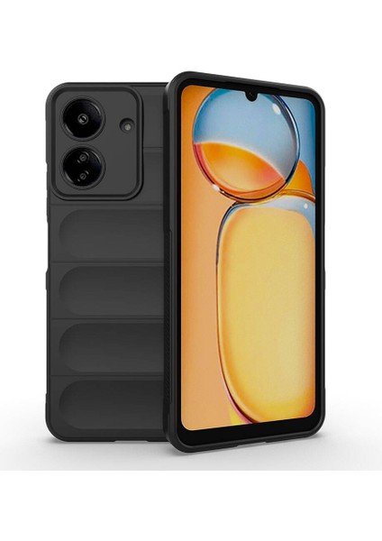 Xiaomi Poco C65 Uyumlu Kılıf Esnek Tpu Oyuklu Arka Yüzey Tasarımlı Zore Etnik Silikon Kapak