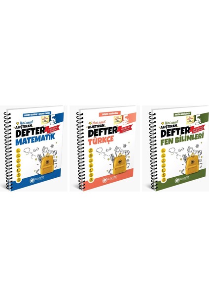 2025 5. Sınıf Matematik - Türkçe - Fen Bilimleri Alıştıran Defter 3'lü Set
