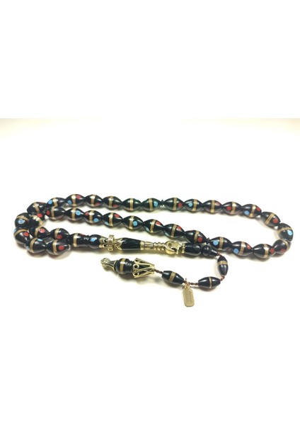 Mustafa Uysal Usta Eseri Gümüş Nakkaş Gümüş Sarmal Mineli Kuka Tesbih Sertifikalı 6165