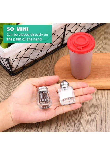 Cube - Tiny Cam 6'lı Mini Tek Kişilik 20 ml Tuzluk / Karabiberlik / Baharatlık