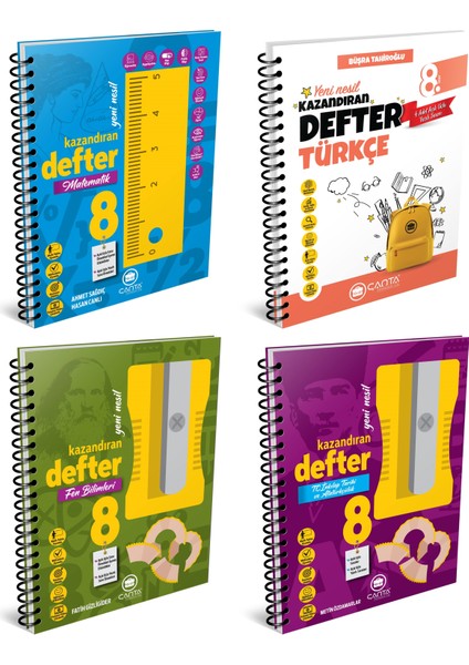 2025 8. Sınıf LGS Matematik - Türkçe - Fen Bilimleri - Inkılap Kazandıran Defter 4'lü Set