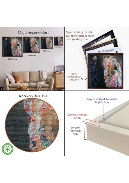 Tekno Trust Çerçeveli Gustav Klimt – Ölüm ve Yaşam TABLOSU-8341 indirimleri