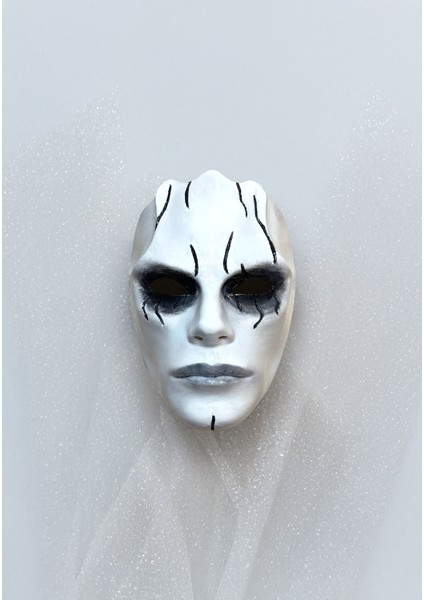 Gotik Siyah Gözler ve Çizgiler Maskesi