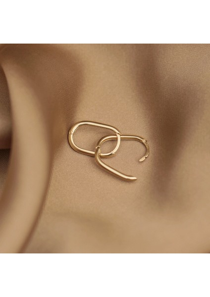 Oval Klipsli Küpe (925 Gümüş)