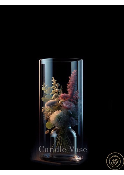 Tekno Trust Silindir Cam Vazo 10 cm Genişlik 20 cm 25 cm 30 cm Yükseklik El Imalatıdır fiyatları