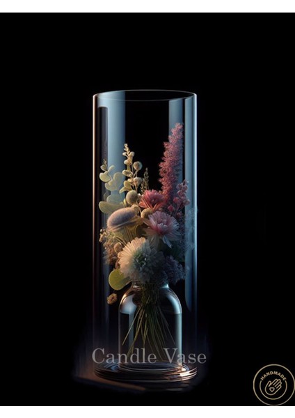 Tekno Trust Silindir Cam Vazo 10 cm Genişlik 20 cm 25 cm 30 cm Yükseklik El Imalatıdır modelleri