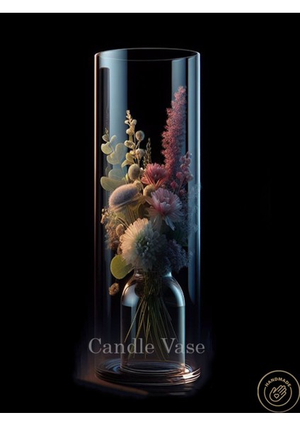 Tekno Trust Silindir Cam Vazo 10 cm Genişlik 20 cm 25 cm 30 cm Yükseklik El Imalatıdır fırsatları