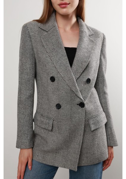 Asella Çift Düğmeli Blazer Ceket