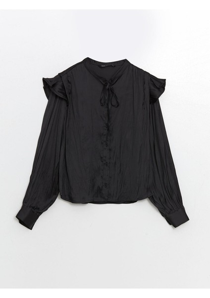 Lcw Modest Bağlamalı Yaka Oversize Saten Kadın Bluz indirimleri