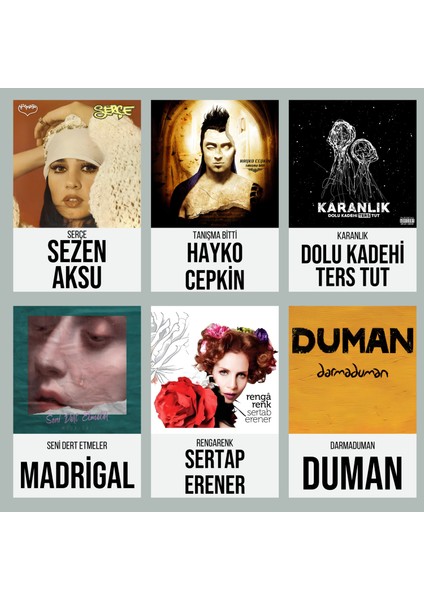 25'li Albüm Kapağı Kolaj Seti, Estetik Oda Dekoru, Müzik Kolaj Seti, Sanatçı Albüm Poster Kolaj Seti