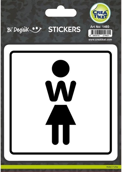 Bi' Değişik Sticker - W Wc İşareti Kadın 1460