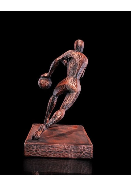 Basketbolcu Heykeli – 16 cm | Bakır Renkli Modern Biblo | Spor Temalı Masaüstü Dekor indirimleri