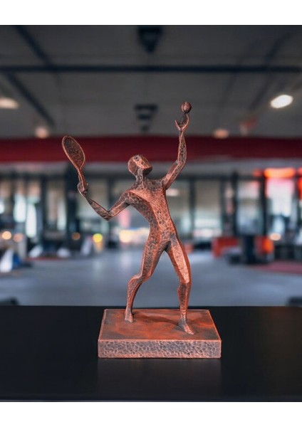 Bakır Renk Tenisçi Heykeli