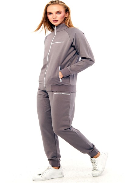 Vizon Kadın Yarım Balıkçı Yaka Boydan Fermuarlı Iki Iplik Büyük Beden Eşofman Takımı EDY5532B-V fiyatları