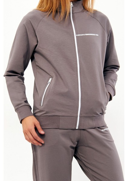 Vizon Kadın Yarım Balıkçı Yaka Boydan Fermuarlı Iki Iplik Büyük Beden Eşofman Takımı EDY5532B-V fırsatları