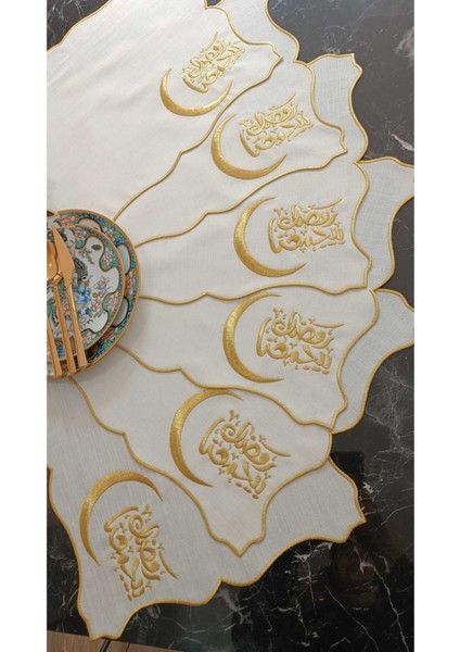 Ramazan Mübarek Yazılı Tabak Altlığı, Supla, Amerikan Servisi 6 Adet