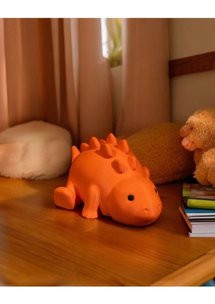 - Bebek Stegosaurus Turuncu Dinozor Biblo - Sevimli ve Eğlenceli Dekor