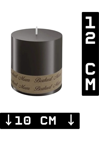 6'lı 10 x 12 cm Silindir Mum ( Siyah ) fiyatları