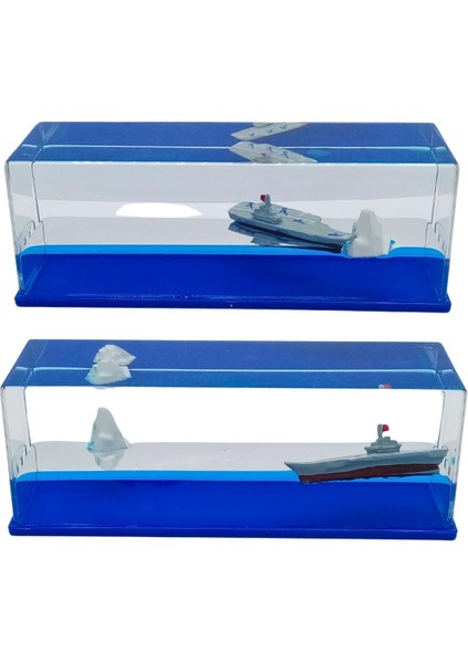 Cam Deniz Içinde Batmayan Uçak Gemisi ve Buzdağı 15 cm modelleri