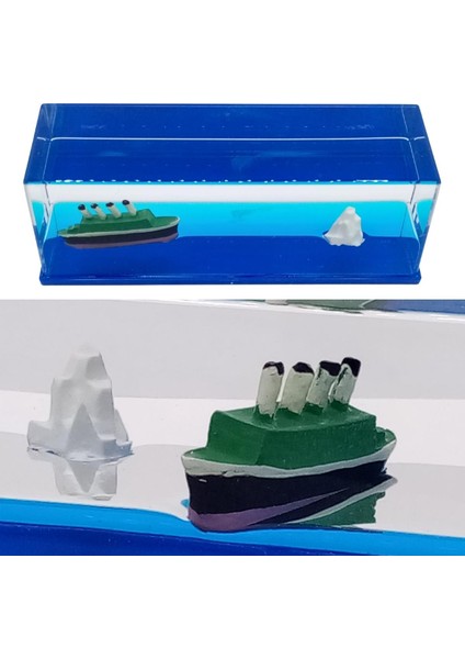 Cam Deniz Içinde Batmayan Gemi Titanik ve Buzdağı 15 cm indirimleri