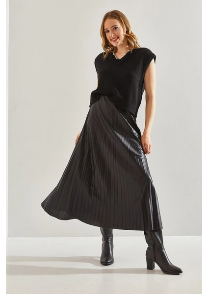 Parla Kumaş Pileli Uzun Etek fiyatları