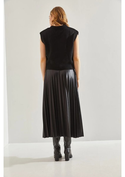 Parla Kumaş Pileli Uzun Etek indirimleri