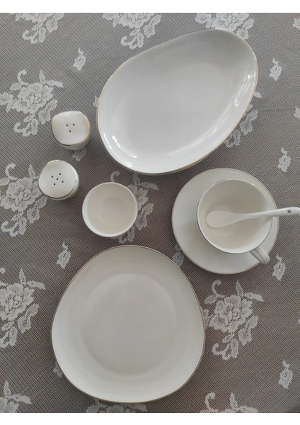 New Bone Porselen Gold Yaldızlı 32 Parça Kahvaltı Takımı fk.123 fiyatları