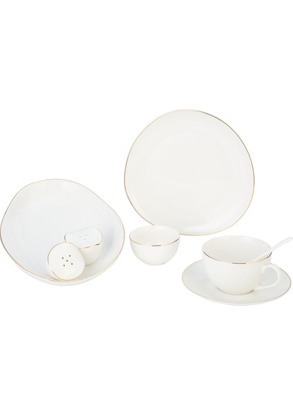 New Bone Porselen Gold Yaldızlı 32 Parça Kahvaltı Takımı fk.123 modelleri