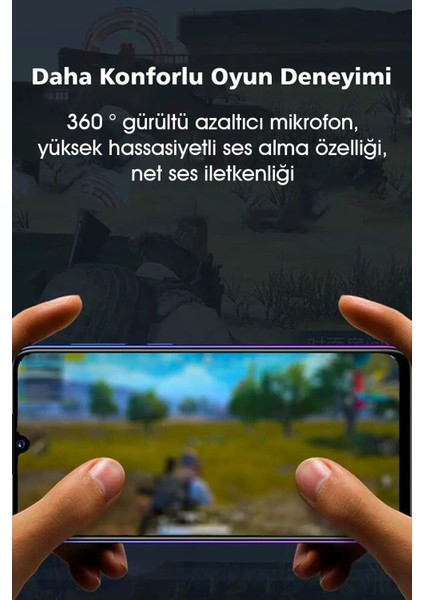 Kulak Içi Oyuncu Kulaklığı Bluetooth Mikrofonlu Tüm Telefonlara Uyumlu Işıklı Gaming Kulaklık