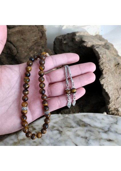 Kaplan Gözü Tesbih 33' Lük Tesbih Orijinal Doğal Taş Renk Atmaz Faset Kesim 1. Kalite 10 mm fırsatları