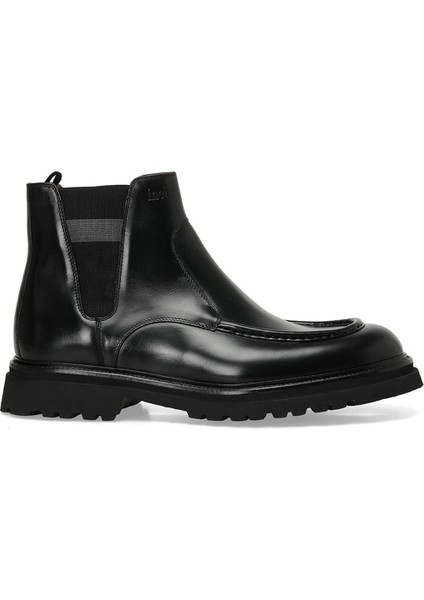 Erkek Klasik Bot Deri Malzeme ile Siyah Renk 2024 Kış Sezonuna Özel