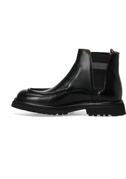 Erkek Klasik Bot Deri Malzeme ile Siyah Renk 2024 Kış Sezonuna Özel modelleri