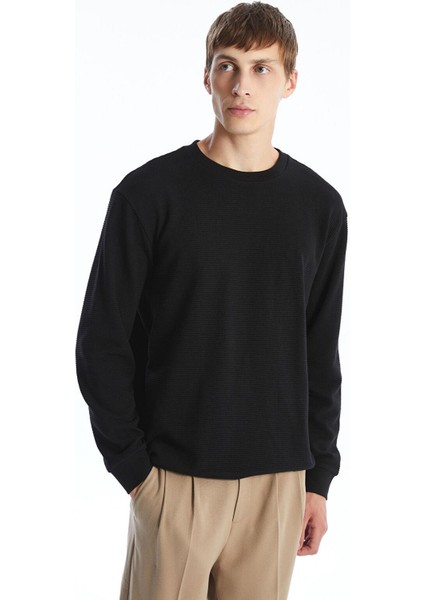 Lcw Vision Bisiklet Yaka Uzun Kollu Erkek Dokulu Sweatshirt