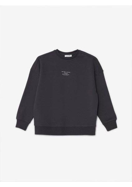 Lcw Vision Bisiklet Yaka Baskılı Oversize Kadın Kalın Sweatshirt indirimleri