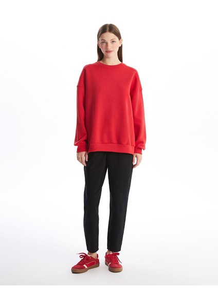 Lcw Vision Bisiklet Yaka Oversize Kadın Kalın Sweatshirt fiyatları