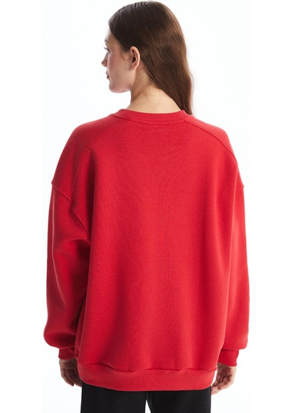 Lcw Vision Bisiklet Yaka Oversize Kadın Kalın Sweatshirt fırsatları