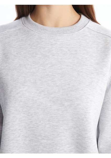 Lcw Vision Bisiklet Yaka Oversize Kadın Kalın Sweatshirt modelleri