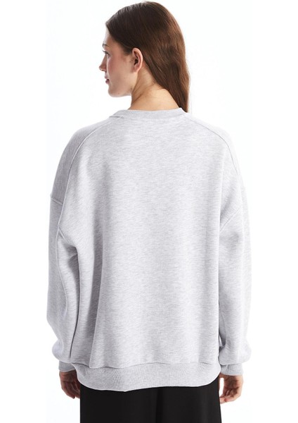 Lcw Vision Bisiklet Yaka Oversize Kadın Kalın Sweatshirt fırsatları