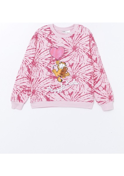 Lcw Kids Baskılı Bisiklet Yaka Garfield Baskılı Kız Çocuk Kalın Sweatshirt