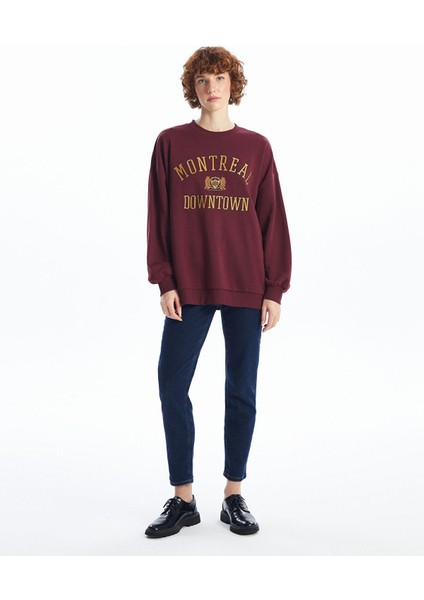 Lcw Vision Bisiklet Yaka Nakışlı Uzun Kollu Kadın Sweatshirt fiyatları