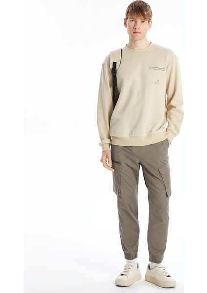 Lcw Casual Bisiklet Yaka Uzun Kollu Baskılı Erkek Sweatshirt