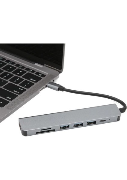 7 Portlu USB Hub, Hızlı Veri Aktarımı 100W Pd Hızlı Şarj USB C Hub 7'si 1 Arada 4K Hdtv Pro/ Vista