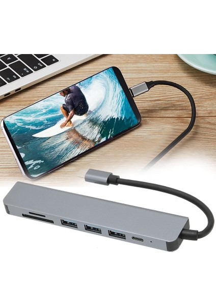 7 Portlu USB Hub, Hızlı Veri Aktarımı 100W Pd Hızlı Şarj USB C Hub 7'si 1 Arada 4K Hdtv Pro/ Vista