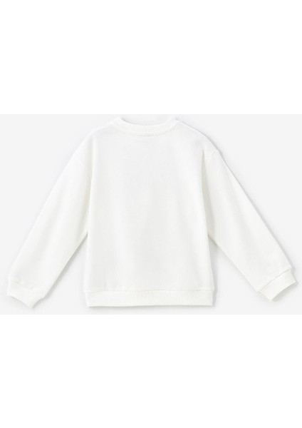 Lcw Kids Bisiklet Yaka Uzun Kollu Baskılı Kız Çocuk Sweatshirt