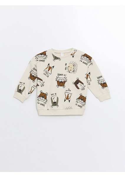 Lcw Kids Baskılı Bisiklet Yaka Uzun Kollu Baskılı Erkek Çocuk Sweatshirt