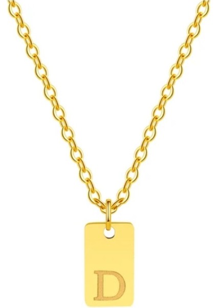 Minimalist Harfli Çelik Kolye - 316L Kararmaz Cerrahi Çelik Kolye - Harfli Kolye